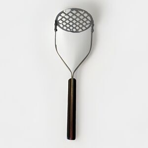 Flint‎ Arrowhead Potato Masher Stainless Steel USA Black Handle Vintage